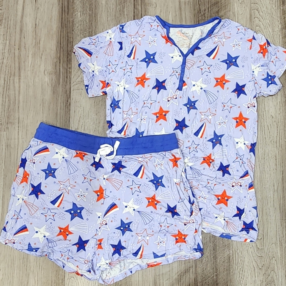Little Sleepies Stars and Stripes Memorial Day women's pajama set medium